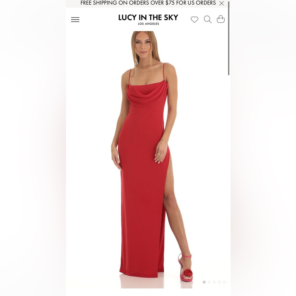 Lucy in The Sky Yennefer High Slit Cowl Maxi Dress